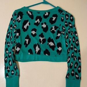 Justice Teal Patterned Sweater Y8